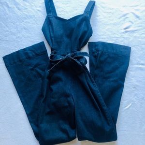 Denim flare overalls!